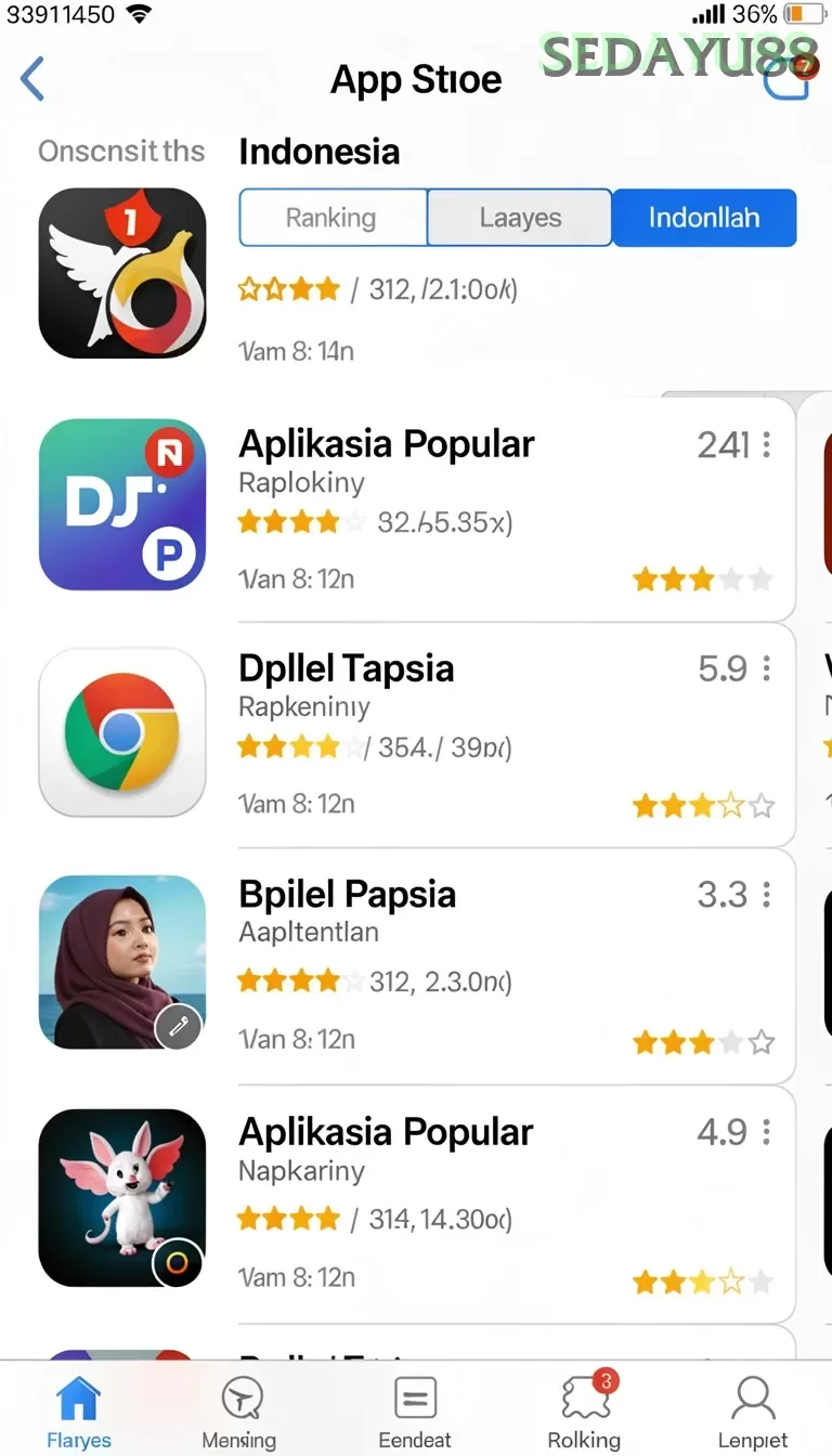 Cuplikan layar QQNUSA — menu navigasi